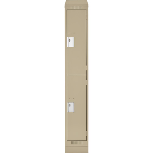 Casiers Clean Line, 2 niveaux, 12" x 18" x 82", Acier, Beige, Rivet (assembl&eacute;) Les Fournitures Industrielles Méga