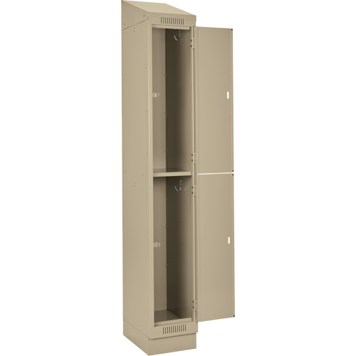 Clean Line Lockers, 2 -tier, Bank of 4, 48" x 18" x 82", Steel, Beige, Rivet (Assembled) Les Fournitures Industrielles Méga