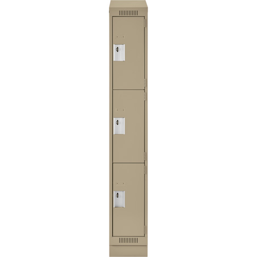 Casiers Clean Line, 3 niveaux, 12" x 18" x 82", Acier, Beige, Rivet (assembl&eacute;) Les Fournitures Industrielles Méga