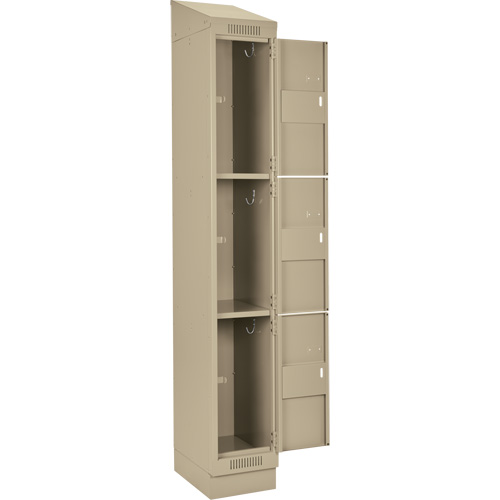 Clean Line Lockers, 3 -tier, Bank of 4, 48" x 18" x 82", Steel, Beige, Rivet (Assembled) Les Fournitures Industrielles Méga