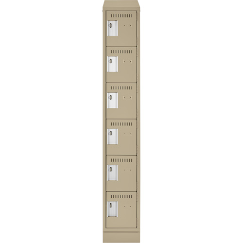 Petits casiers Clean Line, 6 niveaux, 12" x 18" x 82", Acier, Beige, Rivet (assembl&eacute;) Les Fournitures Industrielles Méga