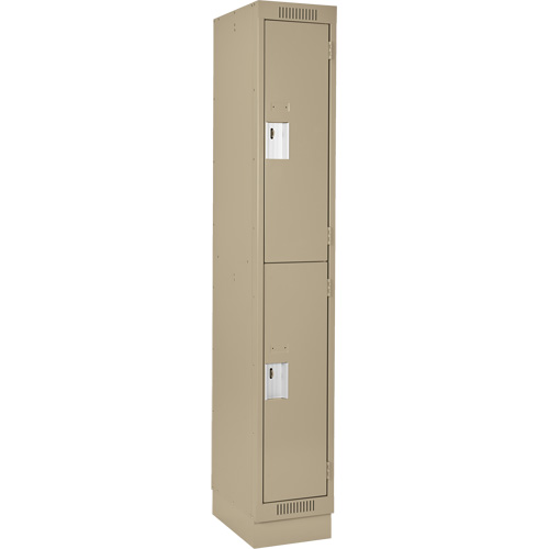 Clean Line Lockers, 2 -tier, 12" x 18" x 76", Steel, Beige, Rivet (Assembled) Les Fournitures Industrielles Méga