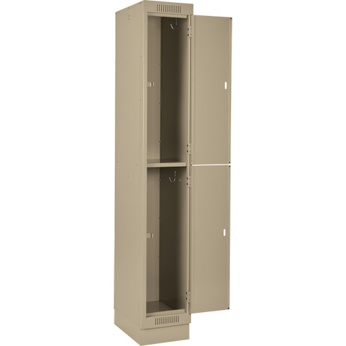 Clean Line Lockers, 2 -tier, Bank of 3, 36" x 18" x 76", Steel, Beige, Rivet (Assembled) Les Fournitures Industrielles Méga