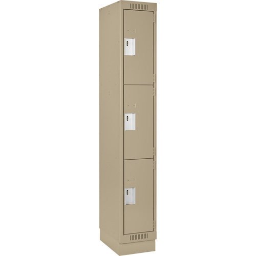 Casiers Clean Line, 3 niveaux, 12" x 18" x 76", Acier, Beige, Rivet (assembl&eacute;) Les Fournitures Industrielles Méga