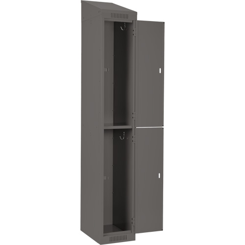 Clean Line Lockers, 2 -tier, Bank of 4, 48" x 18" x 78", Steel, Charcoal, Rivet (Assembled) Les Fournitures Industrielles Méga