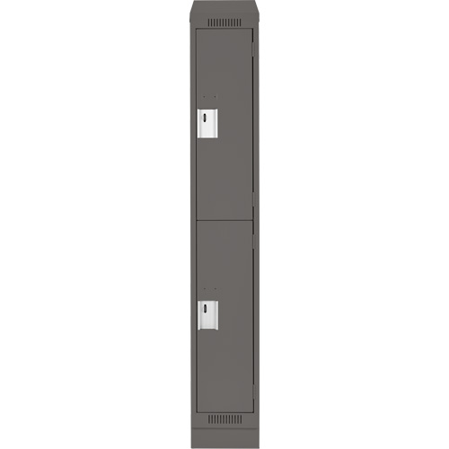 Clean Line Lockers, 2 -tier, 12" x 18" x 82", Steel, Charcoal, Rivet (Assembled) Les Fournitures Industrielles Méga