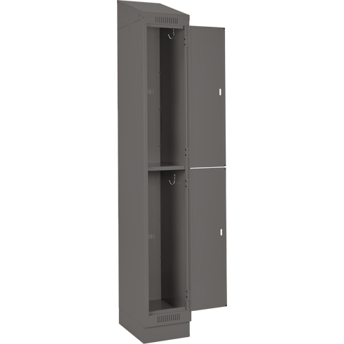 Clean Line Lockers, 2 -tier, Bank of 4, 48" x 18" x 82", Steel, Charcoal, Rivet (Assembled) Les Fournitures Industrielles Méga