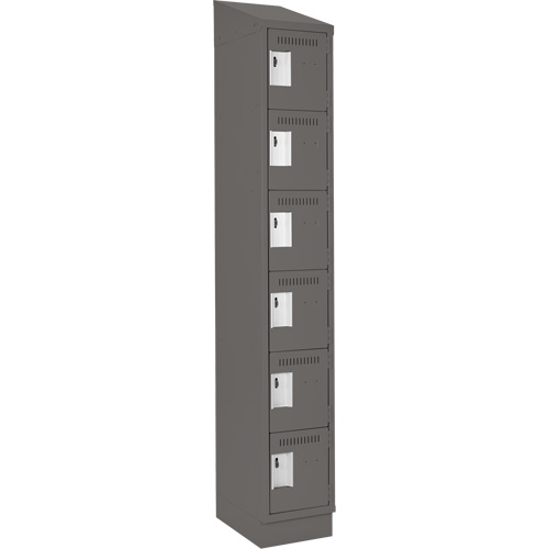 Clean Line Lockerette, 6 -tier, 12" x 18" x 82", Steel, Charcoal, Rivet (Assembled) Les Fournitures Industrielles Méga