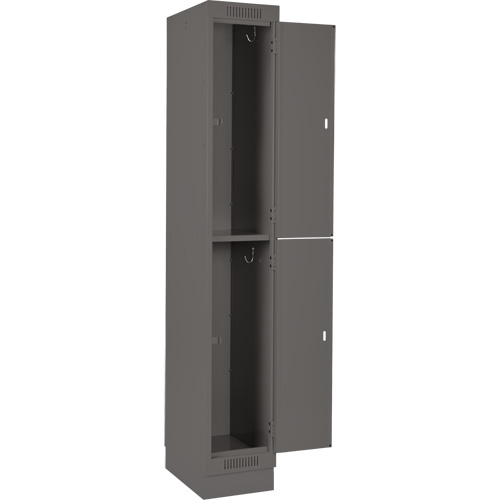 Clean Line Lockers, 2 -tier, Bank of 4, 48" x 18" x 76", Steel, Charcoal, Rivet (Assembled) Les Fournitures Industrielles Méga