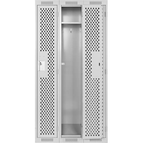 Casiers Clean Line, Bloc de 3, 36" x 12" x 72", Acier, Gris, Rivet (assembl&eacute;), Perfor&eacute; Les Fournitures Industrielles Méga
