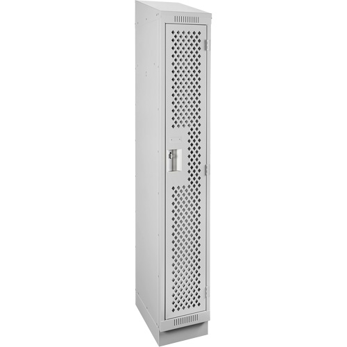 Clean Line Lockers, 12" x 18" x 82", Steel, Grey, Rivet (Assembled), Perforated Les Fournitures Industrielles Méga