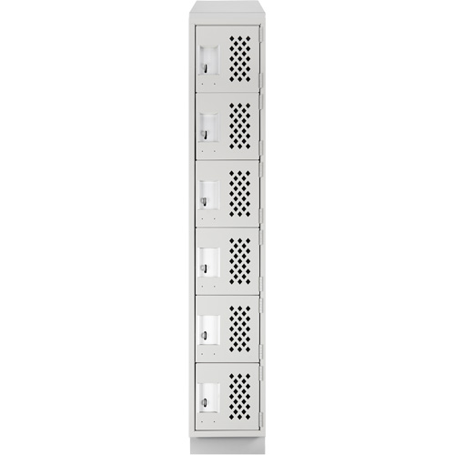 Assembled Lockerettes Clean Line Perforated Economy Lockers, 6 -tier, 18" x 72" x 12", Steel Les Fournitures Industrielles Méga