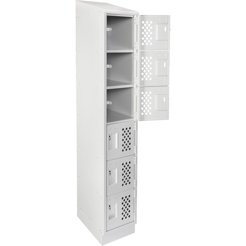 Assembled Lockerettes Clean Line Perforated Economy Lockers, 6 -tier, 18" x 72" x 12", Steel Les Fournitures Industrielles Méga