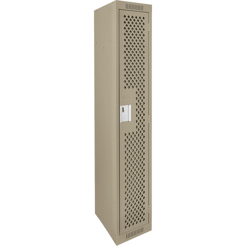 Clean Line Lockers, 12" x 12" x 72", Steel, Beige, Rivet (Assembled), Perforated Les Fournitures Industrielles Méga