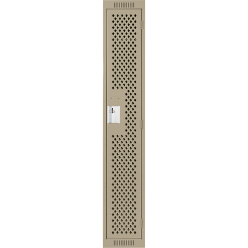 Clean Line Lockers, 12" x 12" x 72", Steel, Beige, Rivet (Assembled), Perforated Les Fournitures Industrielles Méga