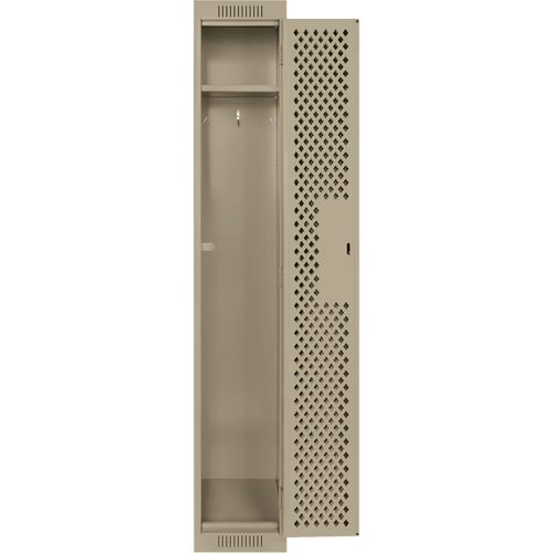 Clean Line Lockers, 12" x 12" x 72", Steel, Beige, Rivet (Assembled), Perforated Les Fournitures Industrielles Méga