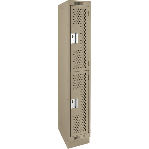 Casiers Clean Line, 2 niveaux, 12" x 12" x 76", Acier, Beige, Rivet (assembl&eacute;), Perfor&eacute; Les Fournitures Industrielles Méga
