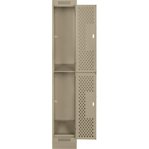 Casiers Clean Line, 2 niveaux, 12" x 12" x 76", Acier, Beige, Rivet (assembl&eacute;), Perfor&eacute; Les Fournitures Industrielles Méga