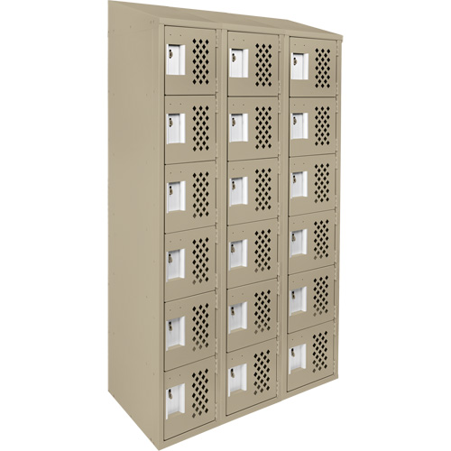 Petit casier perfor&eacute; Clean-Line, 6 niveaux, Bloc de 3, 12" x 72" x 12", Acier Les Fournitures Industrielles Méga