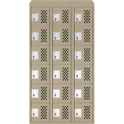Petit casier perfor&eacute; Clean-Line, 6 niveaux, Bloc de 3, 12" x 72" x 12", Acier Les Fournitures Industrielles Méga