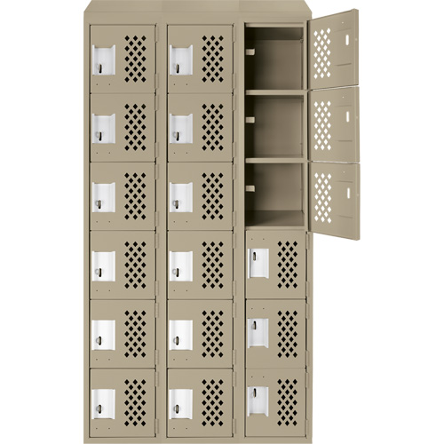 Petit casier perfor&eacute; Clean-Line, 6 niveaux, Bloc de 3, 12" x 72" x 12", Acier Les Fournitures Industrielles Méga
