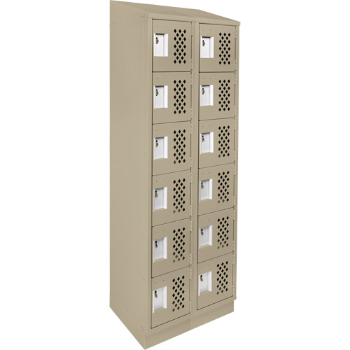 Assembled Lockerettes Clean Line Perforated Economy Lockers, 6 -tier, Bank of 2, 18" x 72" x 12", Steel Les Fournitures Industrielles Méga
