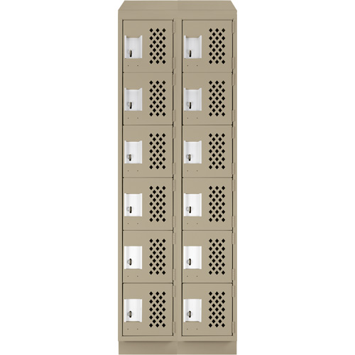 Assembled Lockerettes Clean Line Perforated Economy Lockers, 6 -tier, Bank of 2, 18" x 72" x 12", Steel Les Fournitures Industrielles Méga