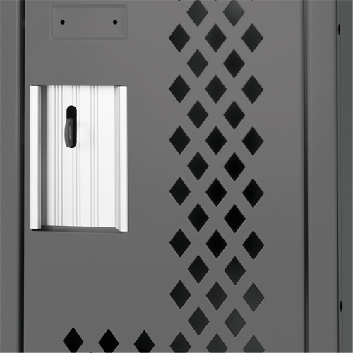 Clean Line Lockers, 2 -tier, 12" x 12" x 82", Steel, Charcoal, Rivet (Assembled), Perforated Les Fournitures Industrielles Méga