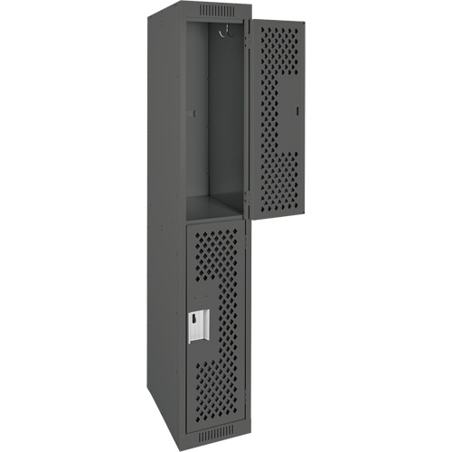 Casiers Clean Line, 2 niveaux, 12" x 15" x 72", Acier, Charbon, Rivet (assembl&eacute;), Perfor&eacute; Les Fournitures Industrielles Méga