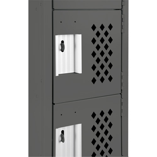 Assembled Lockerettes Clean Line Perforated Economy Lockers, 6 -tier, Bank of 3, 18" x 72" x 12", Steel Les Fournitures Industrielles Méga