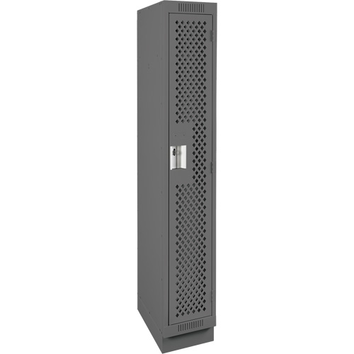 Clean Line Lockers, 12" x 18" x 76", Steel, Charcoal, Rivet (Assembled), Perforated Les Fournitures Industrielles Méga