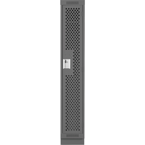 Clean Line Lockers, 12" x 18" x 76", Steel, Charcoal, Rivet (Assembled), Perforated Les Fournitures Industrielles Méga