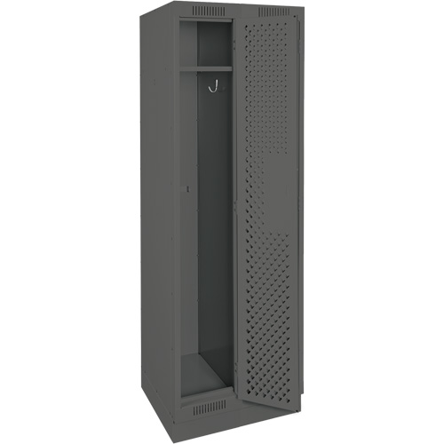 Clean Line Lockers, Bank of 2, 24" x 18" x 76", Steel, Charcoal, Rivet (Assembled), Perforated Les Fournitures Industrielles Méga