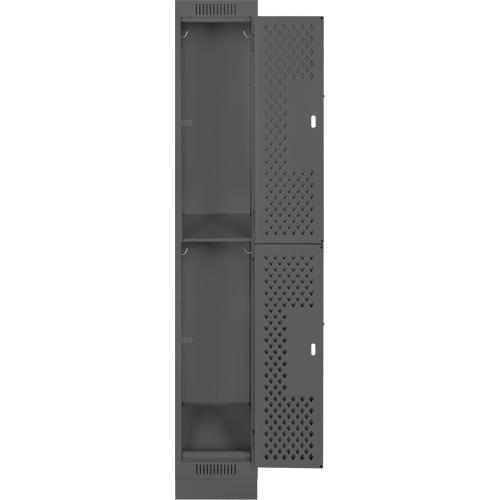 Casiers Clean Line, 2 niveaux, 12" x 15" x 76", Acier, Charbon, Rivet (assembl&eacute;), Perfor&eacute; Les Fournitures Industrielles Méga