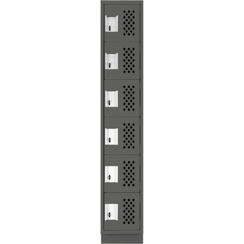 Assembled Lockerettes Clean Line Perforated Economy Lockers, 6 -tier, 18" x 72" x 12", Steel Les Fournitures Industrielles Méga