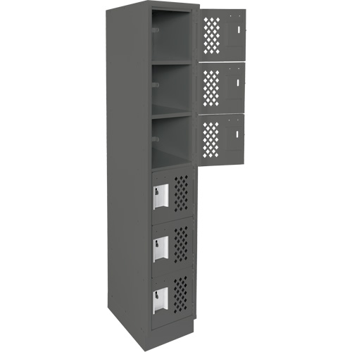 Assembled Lockerettes Clean Line Perforated Economy Lockers, 6 -tier, 18" x 72" x 12", Steel Les Fournitures Industrielles Méga
