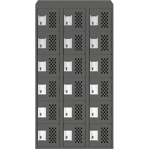 Petit casier perfor&eacute; Clean-Line, 6 niveaux, Bloc de 3, 12" x 72" x 12", Acier Les Fournitures Industrielles Méga
