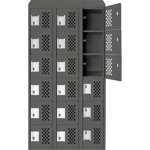 Petit casier perfor&eacute; Clean-Line, 6 niveaux, Bloc de 3, 12" x 72" x 12", Acier Les Fournitures Industrielles Méga