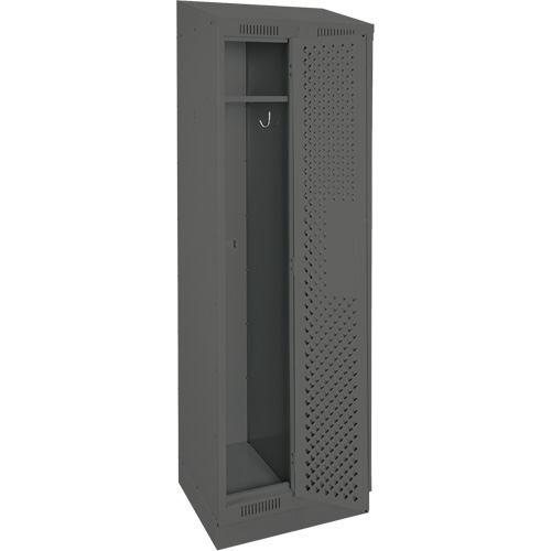 Clean Line Lockers, Bank of 2, 24" x 18" x 82", Steel, Charcoal, Rivet (Assembled), Perforated Les Fournitures Industrielles Méga