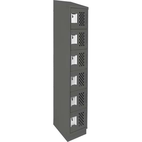Assembled Lockerettes Clean Line Perforated Economy Lockers, 6 -tier, 18" x 72" x 12", Steel Les Fournitures Industrielles Méga
