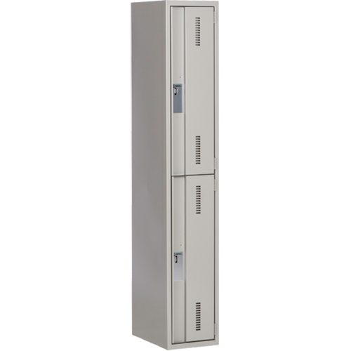 Concorde Heavy-Duty Lockers, 2 -tier, 12" x 18" x 72", Steel, Grey, Welded (Assembled) Les Fournitures Industrielles Méga