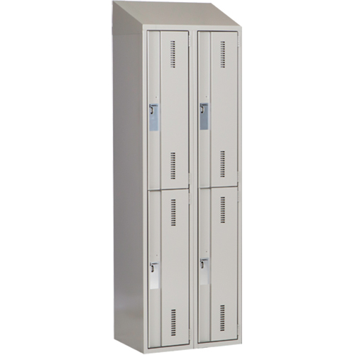 Casiers robustes Concorde, 2 niveaux, Bloc de 2, 24" x 18" x 78", Acier, Gris, Soud&eacute; (assembl&eacute;) Les Fournitures Industrielles Méga