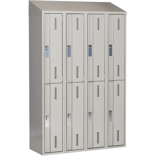 Casiers robustes Concorde, 2 niveaux, Bloc de 4, 48" x 18" x 78", Acier, Gris, Soud&eacute; (assembl&eacute;) Les Fournitures Industrielles Méga