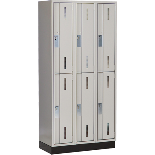 Casiers robustes Concorde, 2 niveaux, Bloc de 3, 36" x 18" x 76", Acier, Gris, Soud&eacute; (assembl&eacute;) Les Fournitures Industrielles Méga