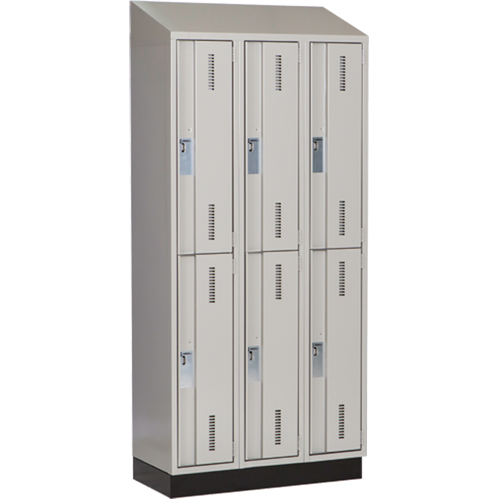 Casiers robustes Concorde, 2 niveaux, Bloc de 3, 36" x 18" x 82", Acier, Gris, Soud&eacute; (assembl&eacute;) Les Fournitures Industrielles Méga