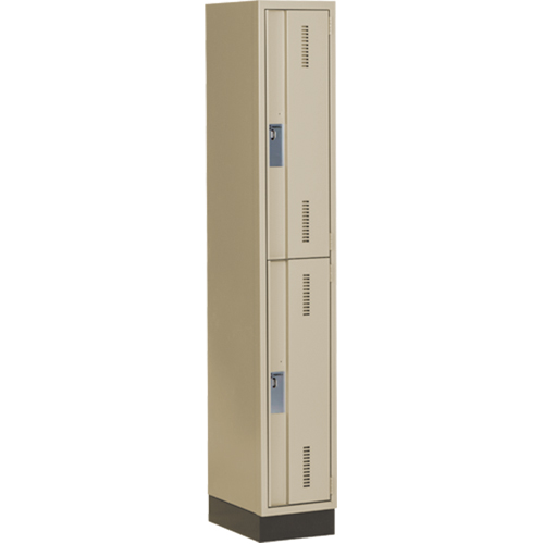 Casiers robustes Concorde, 2 niveaux, 12" x 18" x 76", Acier, Beige, Soud&eacute; (assembl&eacute;) Les Fournitures Industrielles Méga