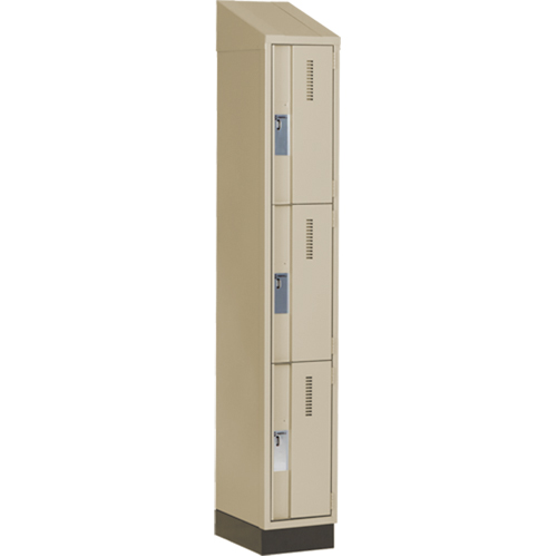 Concorde Heavy-Duty Lockers, 3 -tier, 12" x 18" x 82", Steel, Beige, Welded (Assembled) Les Fournitures Industrielles Méga