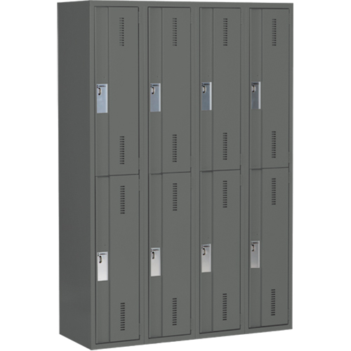 Casiers robustes Concorde, 2 niveaux, Bloc de 4, 48" x 18" x 72", Acier, Charbon, Soud&eacute; (assembl&eacute;) Les Fournitures Industrielles Méga