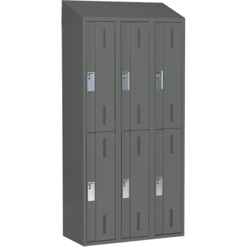 Casiers robustes Concorde, 2 niveaux, Bloc de 3, 36" x 18" x 78", Acier, Charbon, Soud&eacute; (assembl&eacute;) Les Fournitures Industrielles Méga
