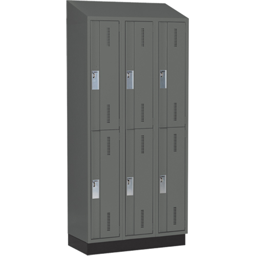 Casiers robustes Concorde, 2 niveaux, Bloc de 3, 36" x 18" x 82", Acier, Charbon, Soud&eacute; (assembl&eacute;) Les Fournitures Industrielles Méga